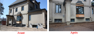 Avant-après application de revêtement acrylique